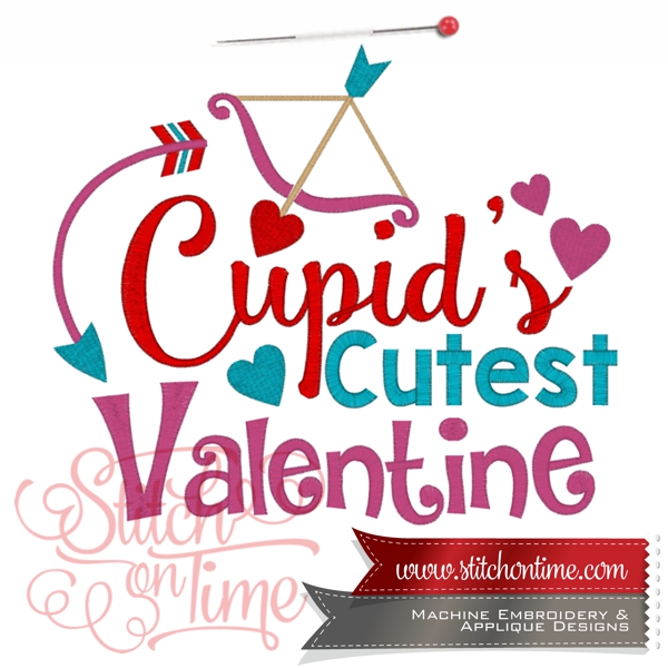 522 Valentine :Cupid's Cutest Valentine 4 Hoop Sizes Inc.