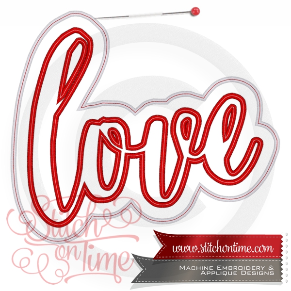 527 Valentine : Love Applique 4 Hoop Sizes Inc.