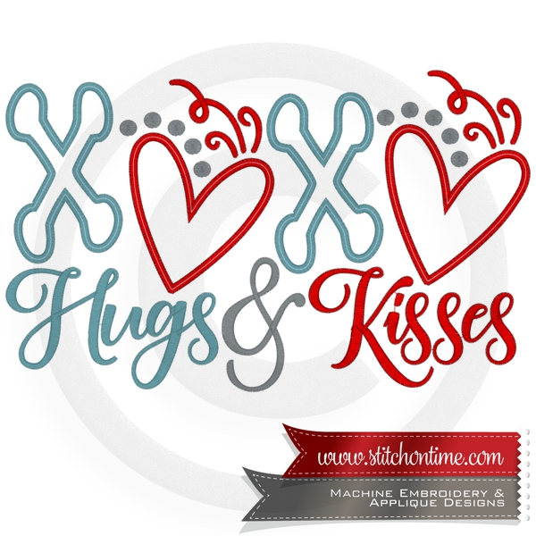 541 Valentine : Hugs & Kisses Applique