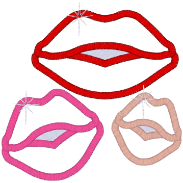 Valentine (A96) Lips Applique 5x7