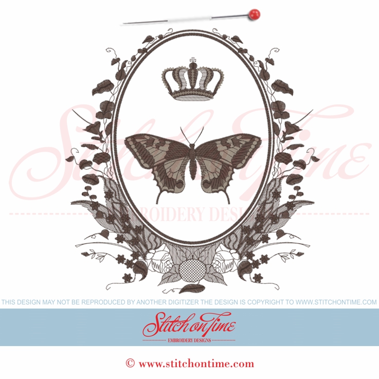 3 & 4 Vintage : Crown & Butterfly 8x12 & 6x10