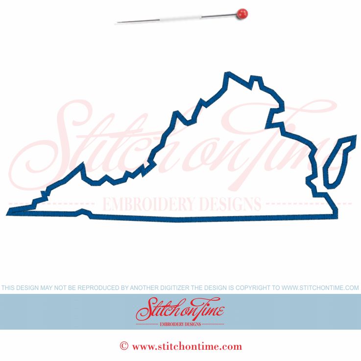 1 States : Virginia 305 x 131 mm