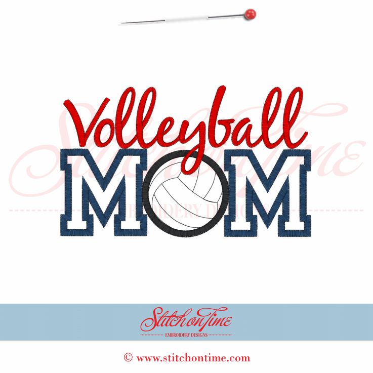 12 Volleyball : Volleyball Mom Applique 5x7