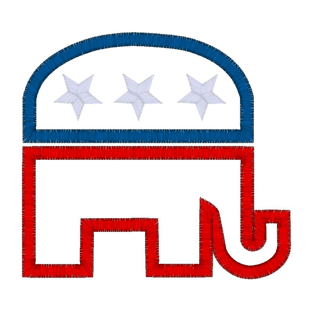 Vote (20) Republican Elephant Applique 4x4