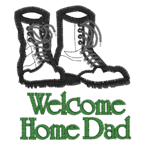 War (A75) Welcome Home Dad applique 4x4