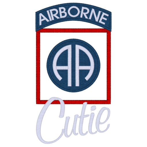 War (82) Airborne Cutie Applique 5x7