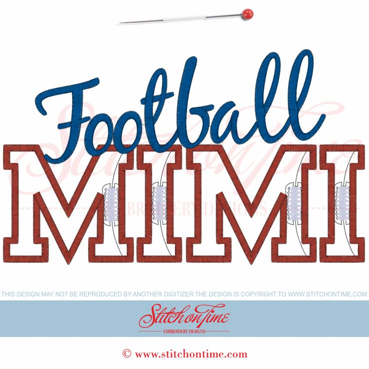 106 American Football : Football Mimi Applique 6x10