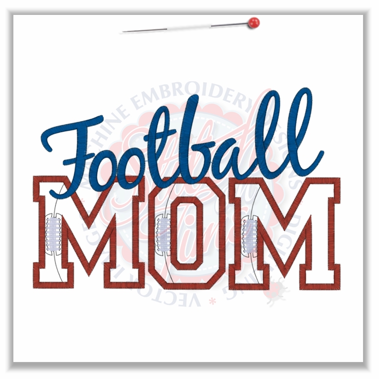 77 American Football : Football Mom Applique 6x10