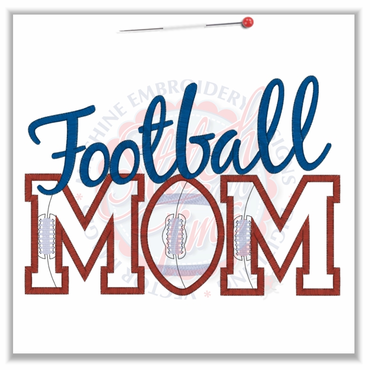 78 American Football : Football Mom Applique 6x10