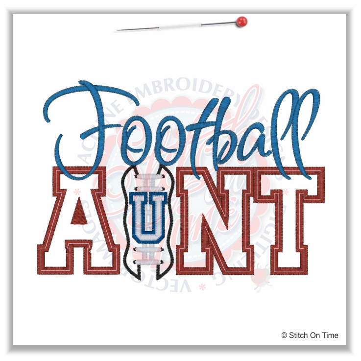 89 American Football : Football Aunt Applique 5x7