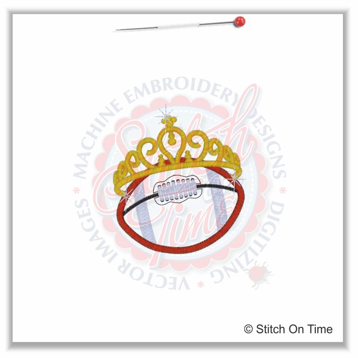 94 American Football : Tiara Football Applique 4x4