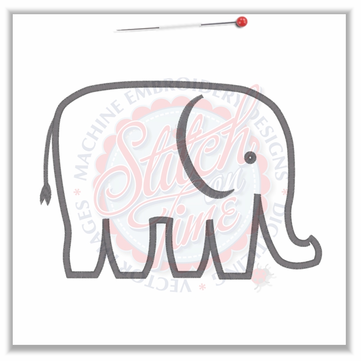 101 Animals : Elephant Applique 5x7