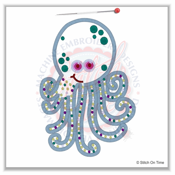 118 Animals : Octopus Applique 5x7