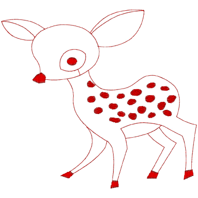 Animals (A52) Deer Redwork 5x7