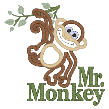 Animals (68) Mr. Monkey Applique 5x7