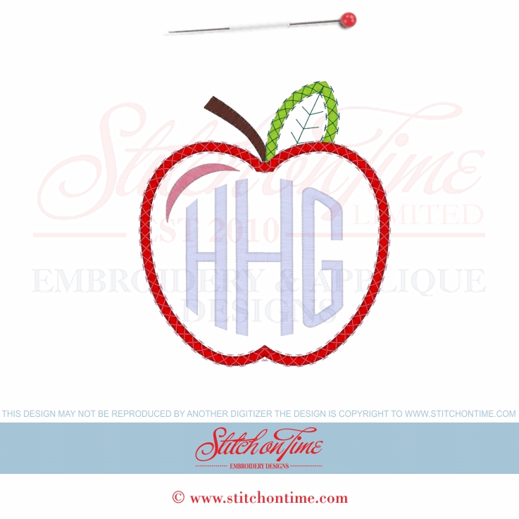 1 Apple Monogram : Made To Order 5x7 or 6x10