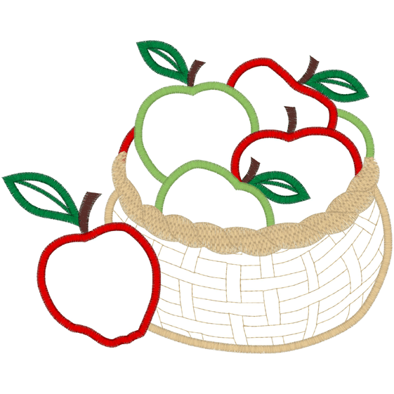 Apples (A7) Apples in Basket Applique 5x7