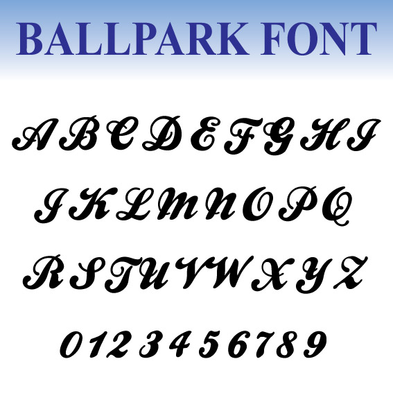 Fonts (A1) Ballpark Applique 4x4 5x7 6x10