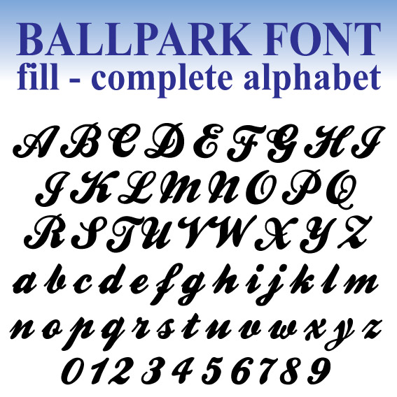 Fonts (A1) Ballpark Full Embroidery 4x4 5x7 6x10
