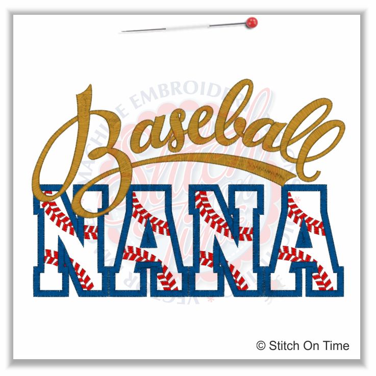 148 Baseball : Baseball Nana Applique 6x10