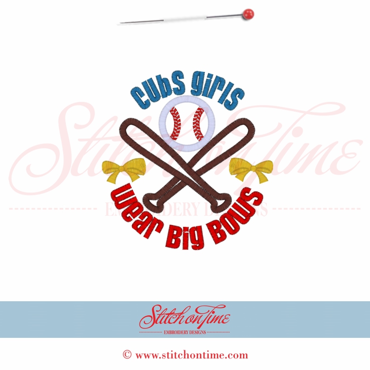 163 Baseball : Cubs Girls Wear Big Bows 5x7
