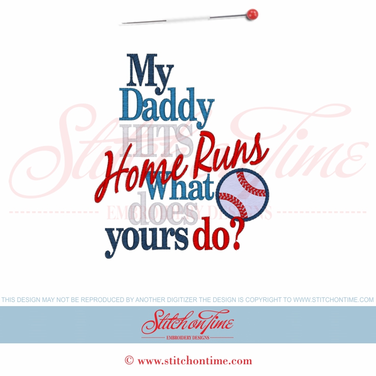 181 Baseball : My Daddy Hits Home Runs 5x7