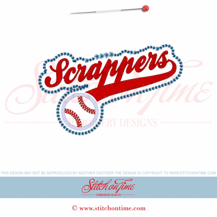 189 Baseball : Scrappers Applique 5x7