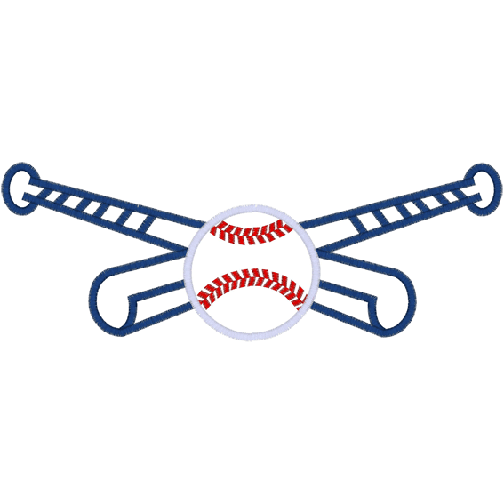 Baseball (A44) Bat & Ball Applique 5x7