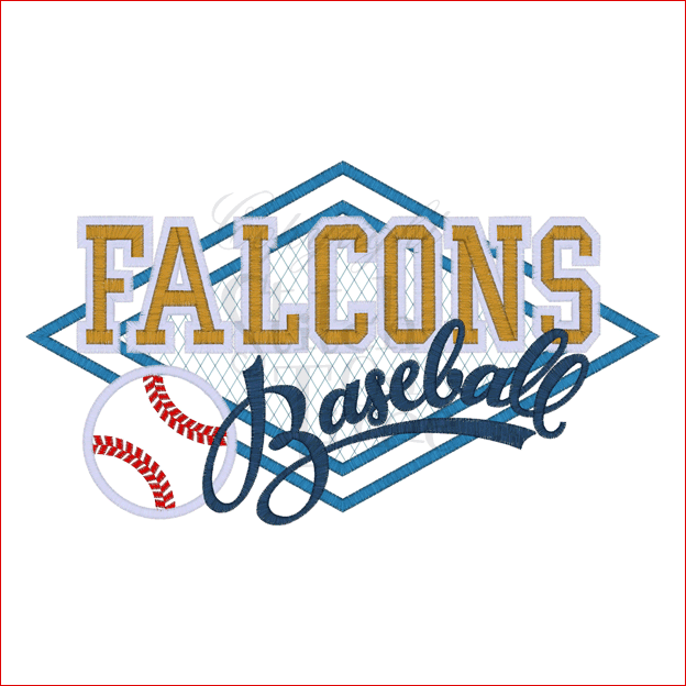 Baseball (62) Falcons Applique 6x10