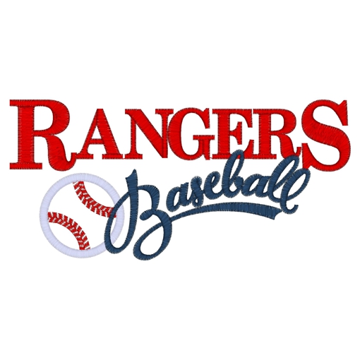 Baseball (80) Rangers baseball Applique 5x7
