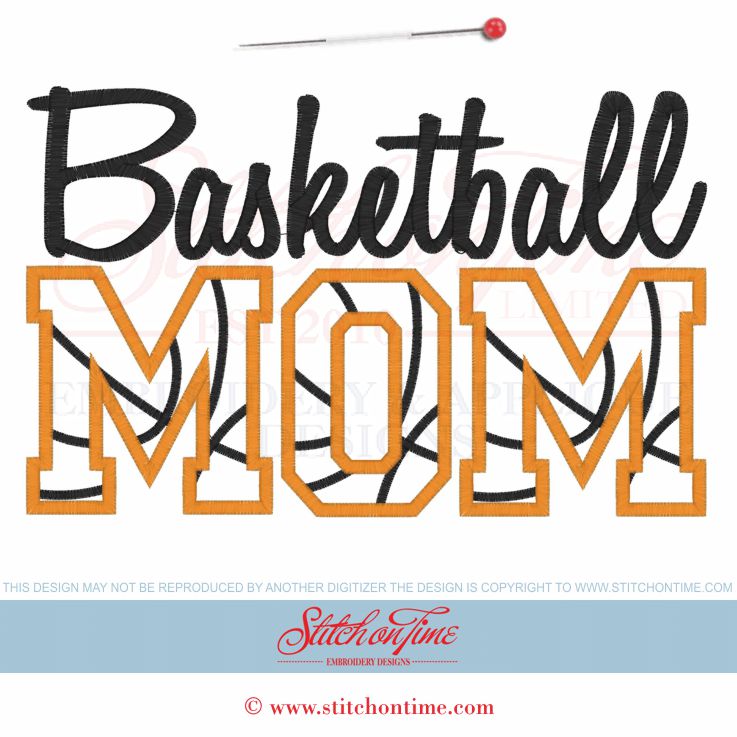 Basketball (23) Basketball Mom Applique 6x10