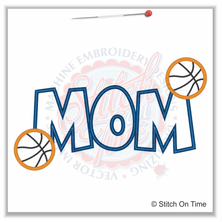 28 Basketball : Basketball Mom Applique 6x10