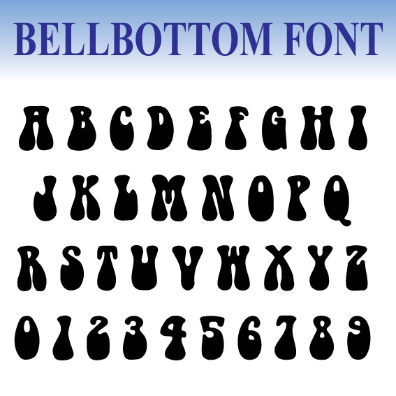 Fonts (A1) Bellbottom Applique 4x4 5x7 6x10