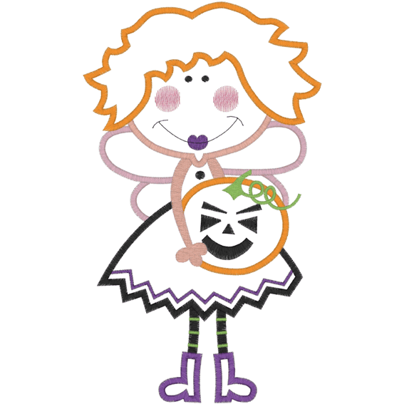 Bewitched (A3) Witch with Pumpkin Applique 6x10