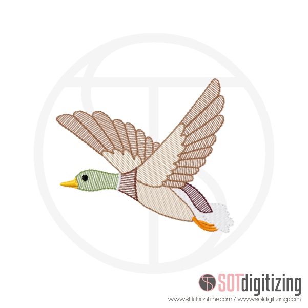 62 Birds : Flying Duck Sketch Stitch