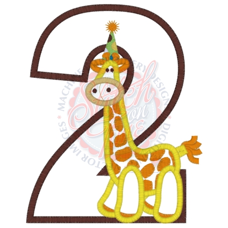 Birthday (151) Giraffe 2 Applique 5x7