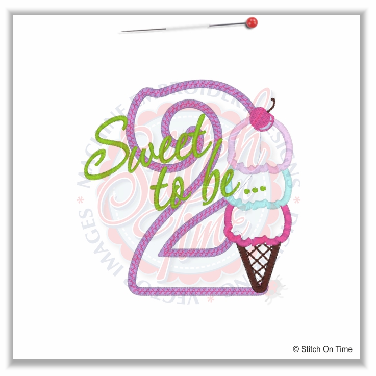 258 Birthday : Sweet To Be 2 Applique 5x7