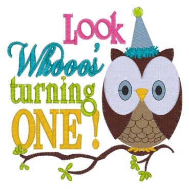 Birthday (83) Owl Look Whoos One 5x7