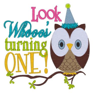 Birthday (89) Owl Look Whoos One 5x7