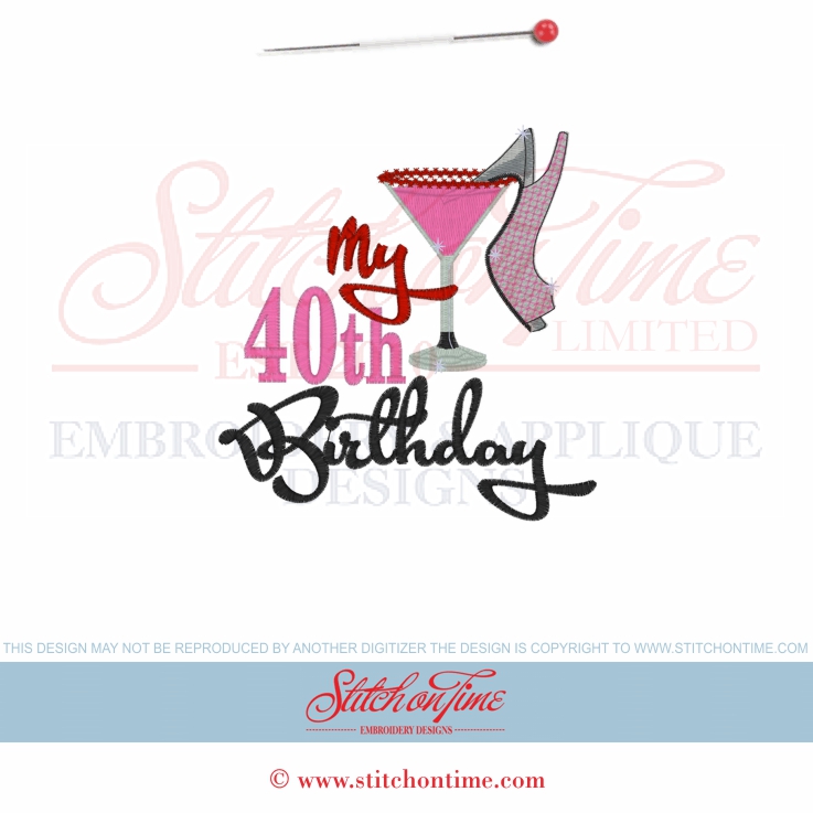 952 BIRTHDAY : My 40th Birthday Martini & Shoe 5x7