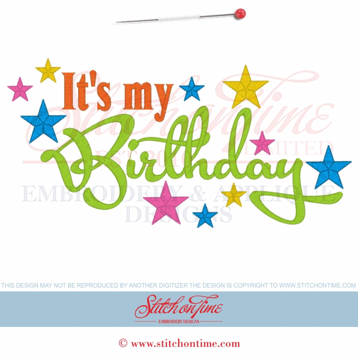 954 BIRTHDAY : It's My Birthday 3 Hoop Sizes
