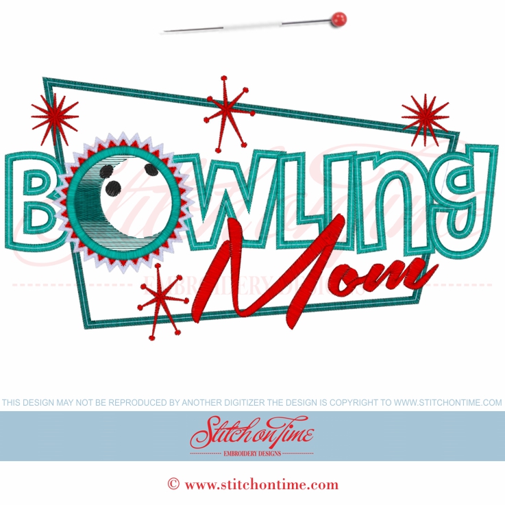 59 Bowling : Bowling Mom Applique 6x10