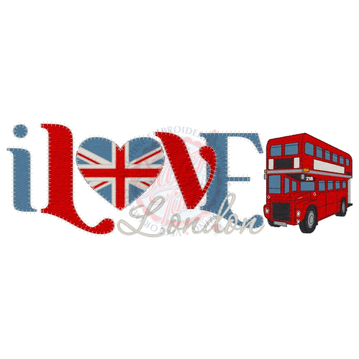 British (2) I Love London with Bus 6x10