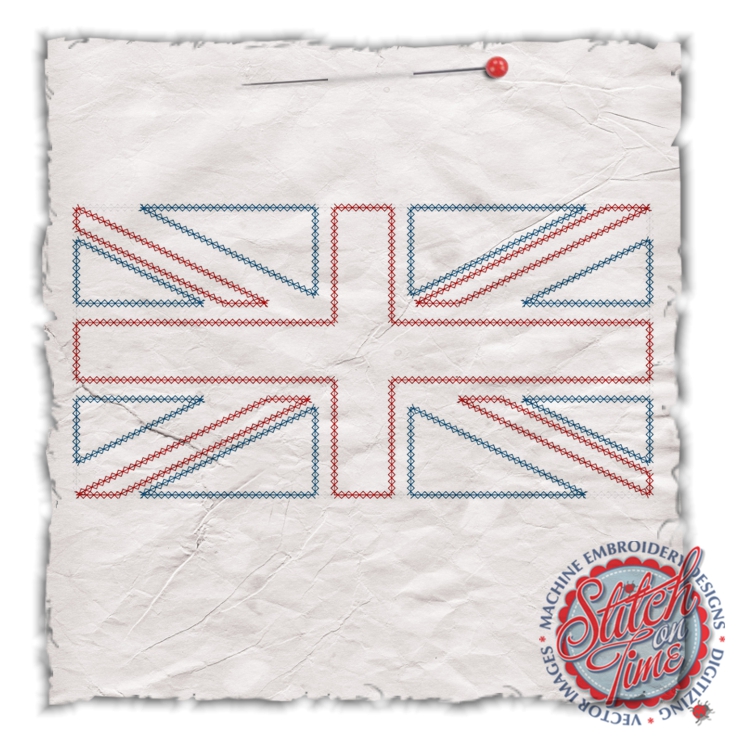 British (34) Union Jack Applique 5x7