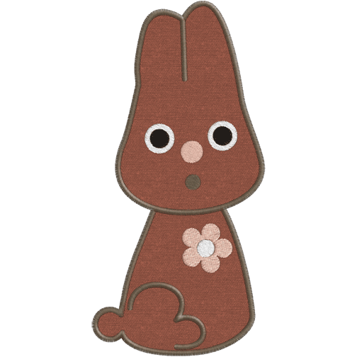 Bunnies (A25) Chocolate Bunny Rabbit Applique 5x7