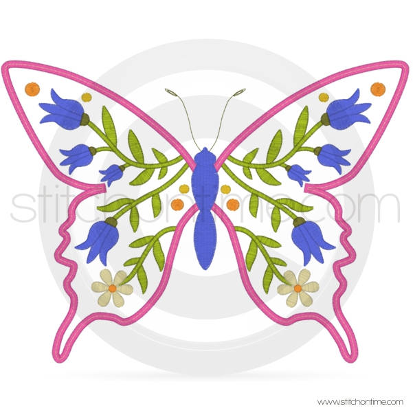 36 Butterfly : Floral Butterfly Applique