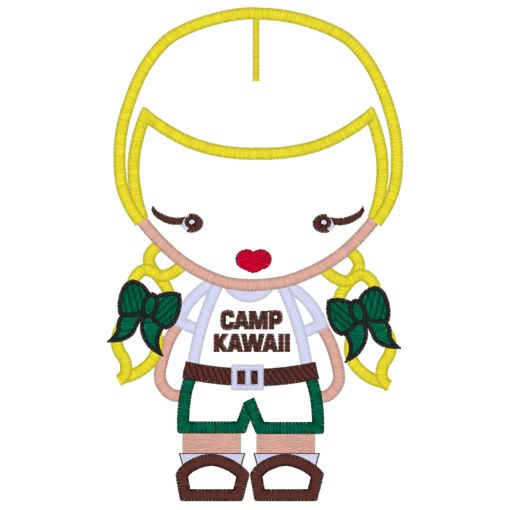 Camping (10) Girl Applique  5x7