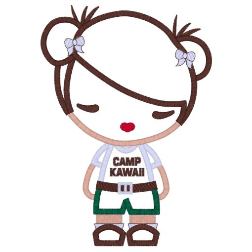 Camping (11) Girl Applique  5x7