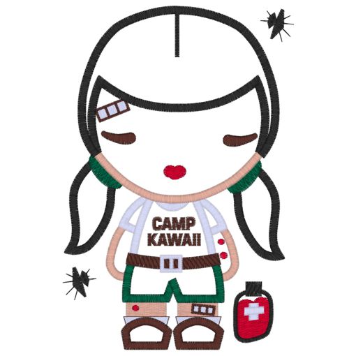 Camping (9) Girl Applique  5x7