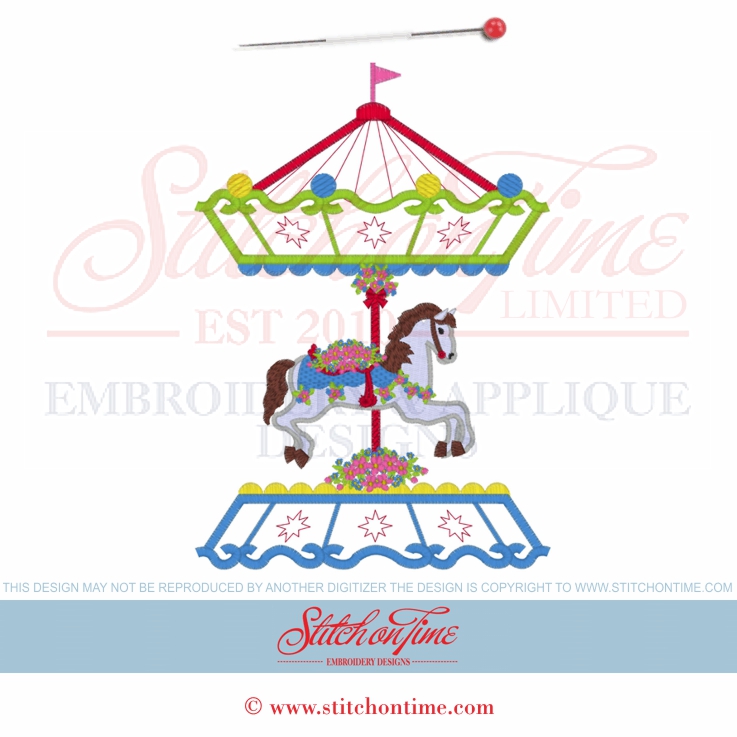 21 Carnival : Carousel Applique 2 Hoop Sizes